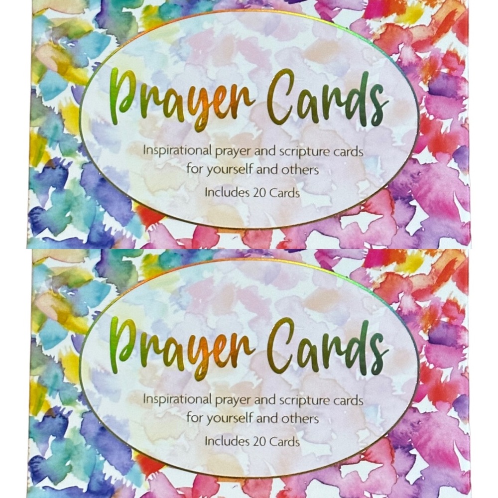 Set of 2 Crown Jewlz Christian Floral Prayer & Scripture Cards NWT